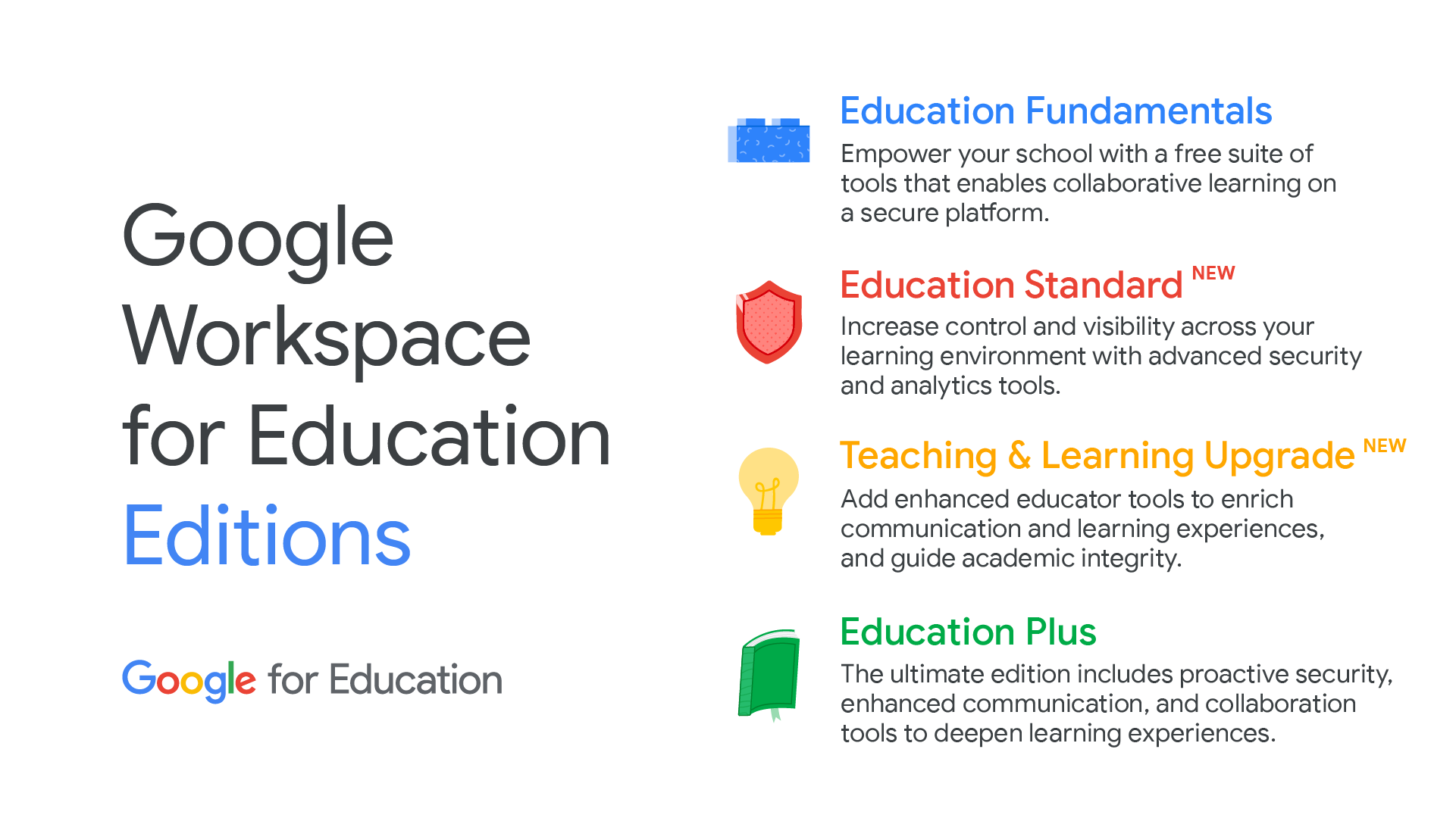 Google Workspace for Education -ohjelmistoperheen esittelykuva, jossa näkyy opetuskäyttöön tarkoitettuja laitteita ja sovelluksia